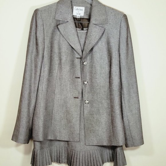 Women's Collections for Le Suit Gray Skirt Suit, Size 12 - Picture 2 of 7